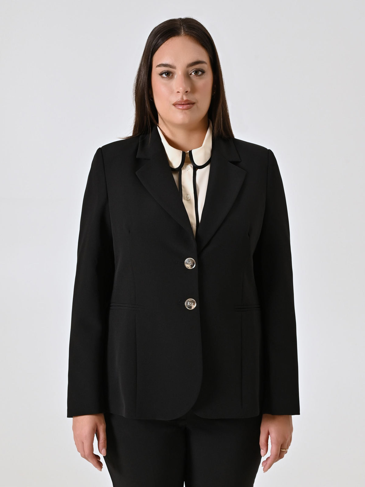 Giacca Curvy Due Bottoni Nera