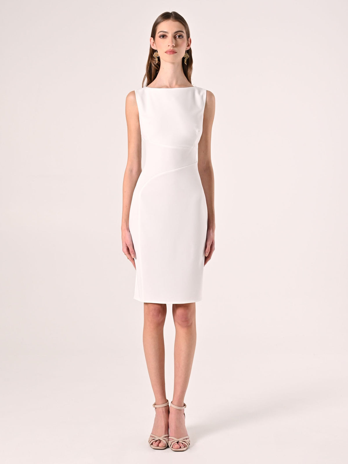 Tubino in scuba mano crepe Bianco
