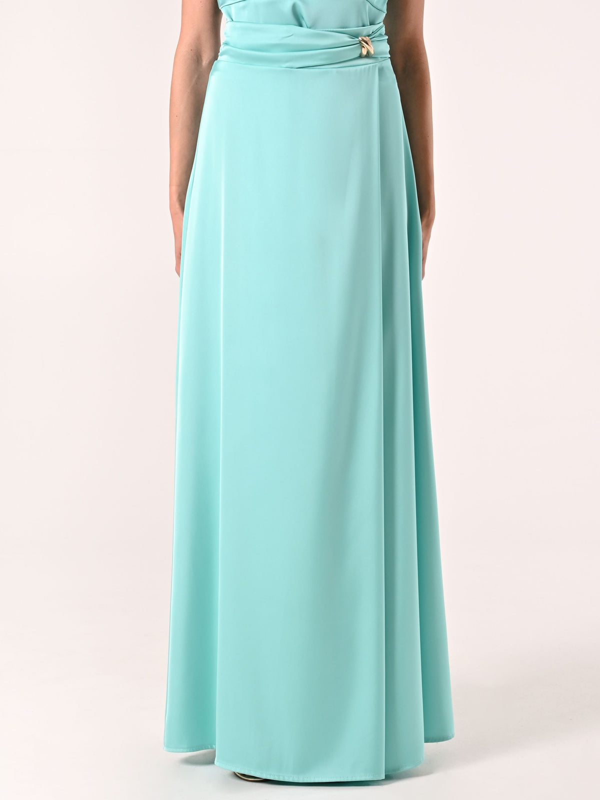 Maxi Gonna in Raso Verde Acqua