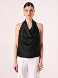 Top Nero in Raso