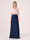Gonna in Raso Blu Navy