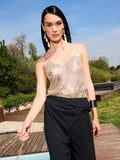 Top Oro Crochet & Paillettes