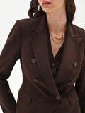 Blazer doppiopetto moro marrone con revers a lancia