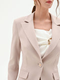 Giacca blazer monopetto tortora beige