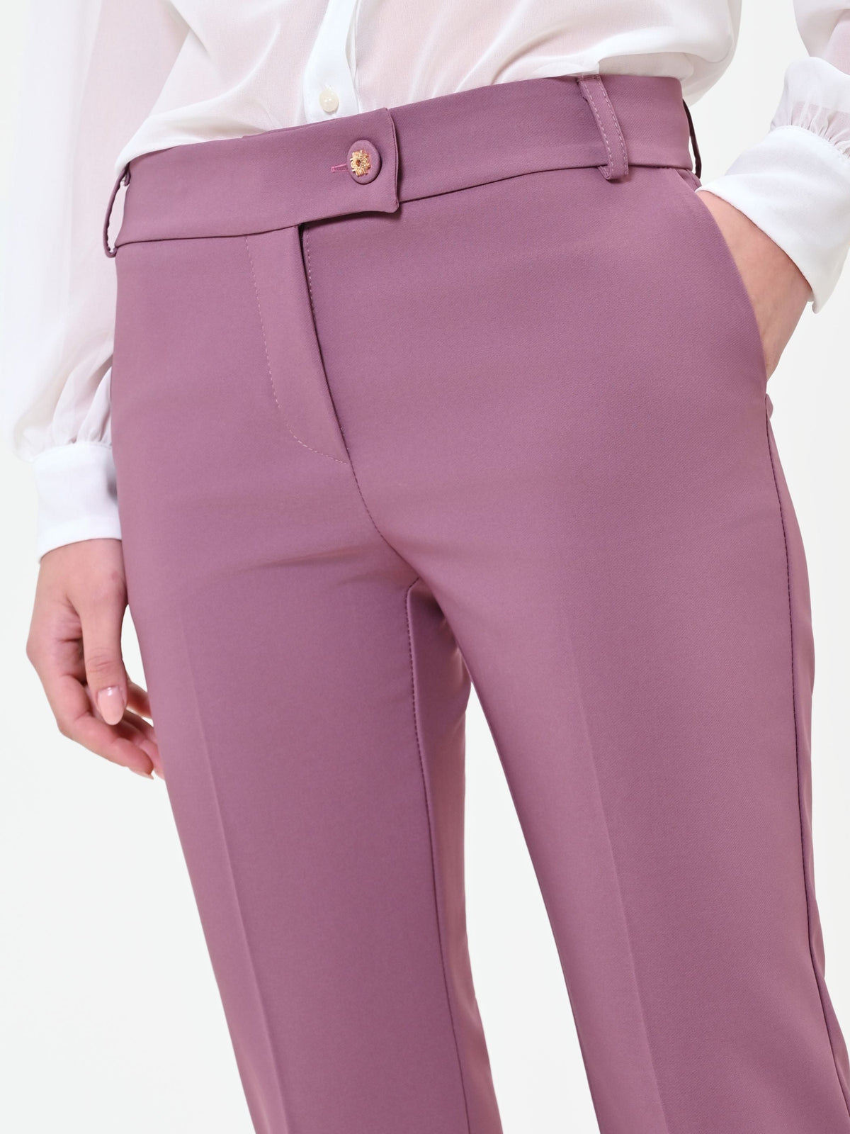 Pantalone rosa antico a sigaretta