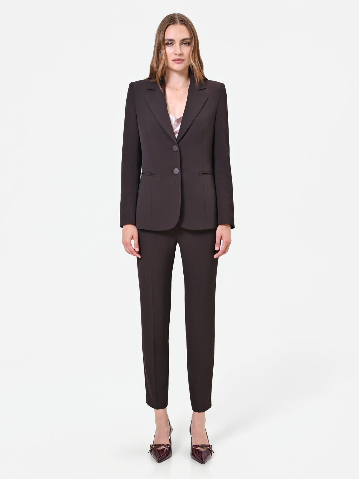 Giacca blazer avvitata marrone moro