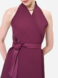 Gilet bordeaux rosso con cintura in vita