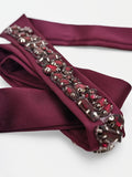 Cintura gioiello bordeaux con cristalli