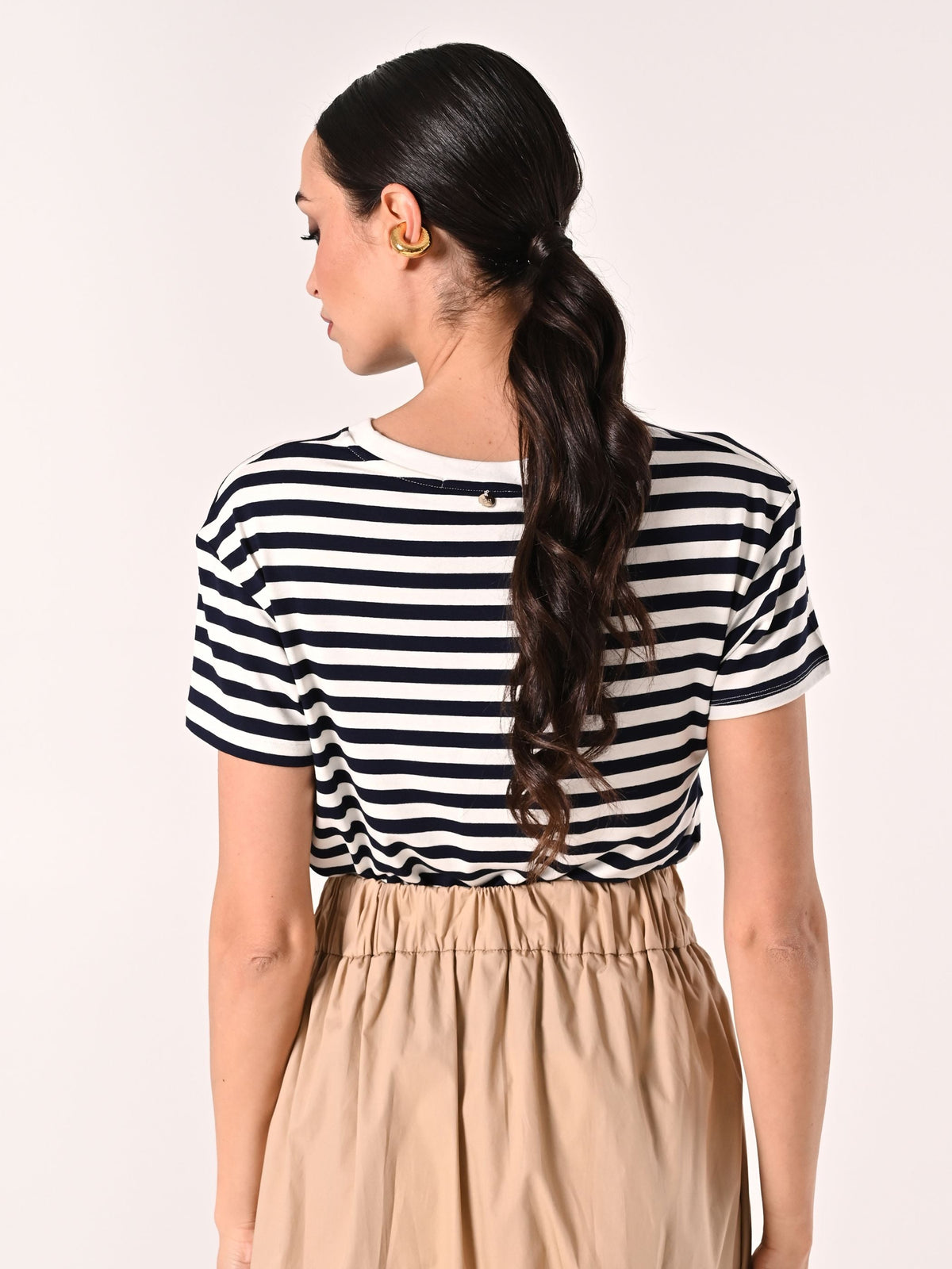 T-Shirt Mariniére a Righe Bianche e Blu