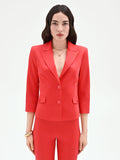Giacca blazer rosso fragola dalla linea avvitata