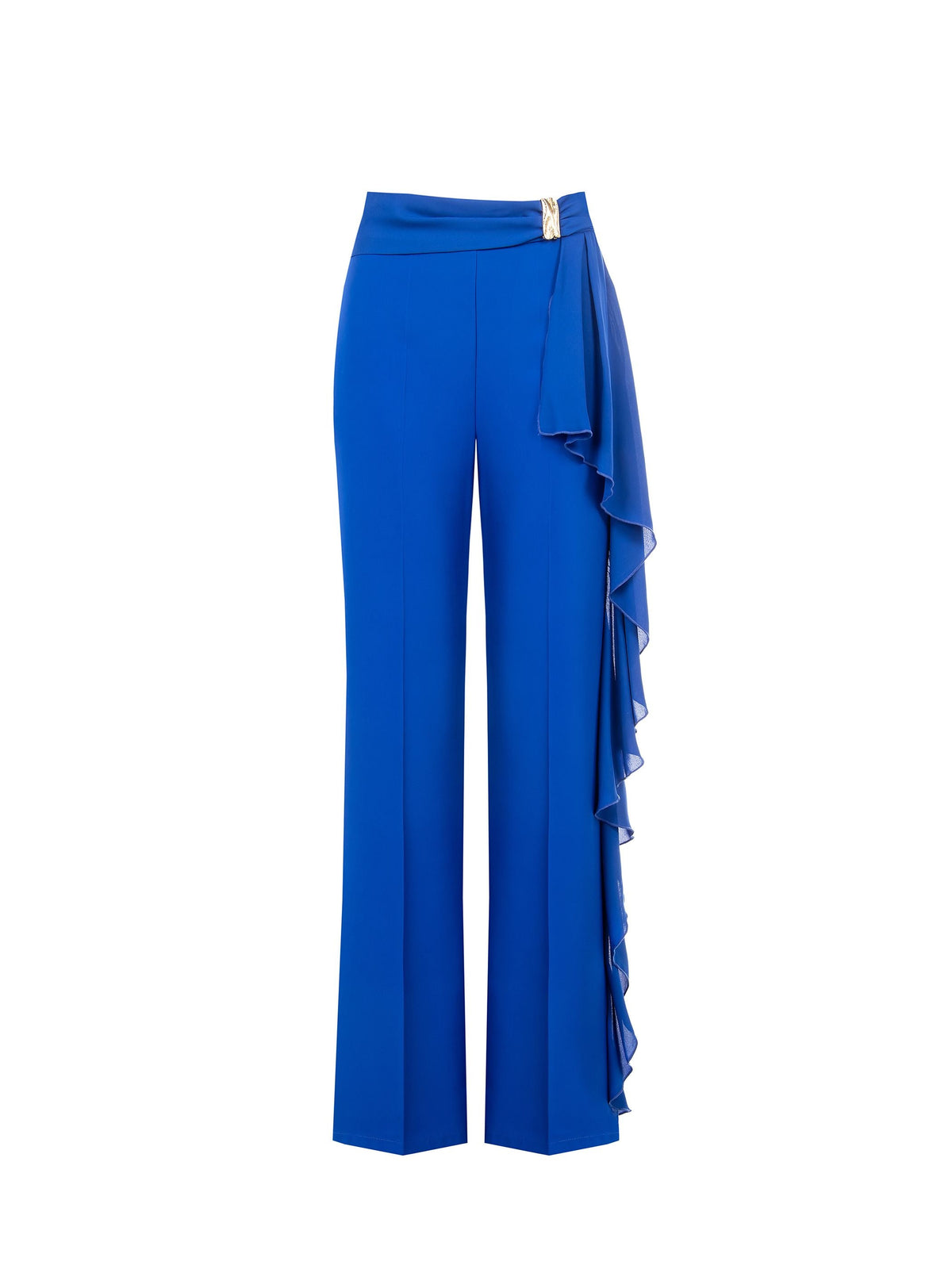 Pantaloni Ampi Blu Cina con decoro Gioiello