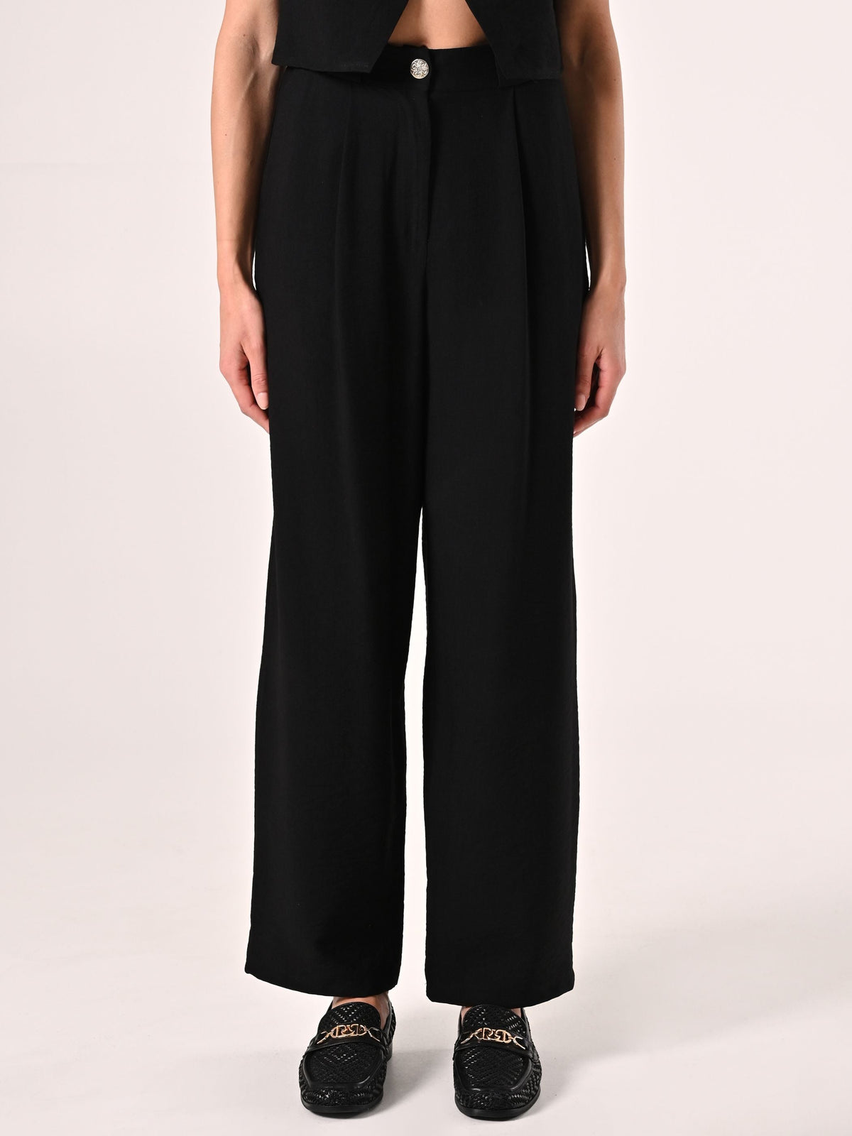 Pantaloni Neri con Pinces