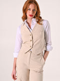 Gilet Beige in Tessuto Operato