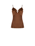 Top in Raso Marrone