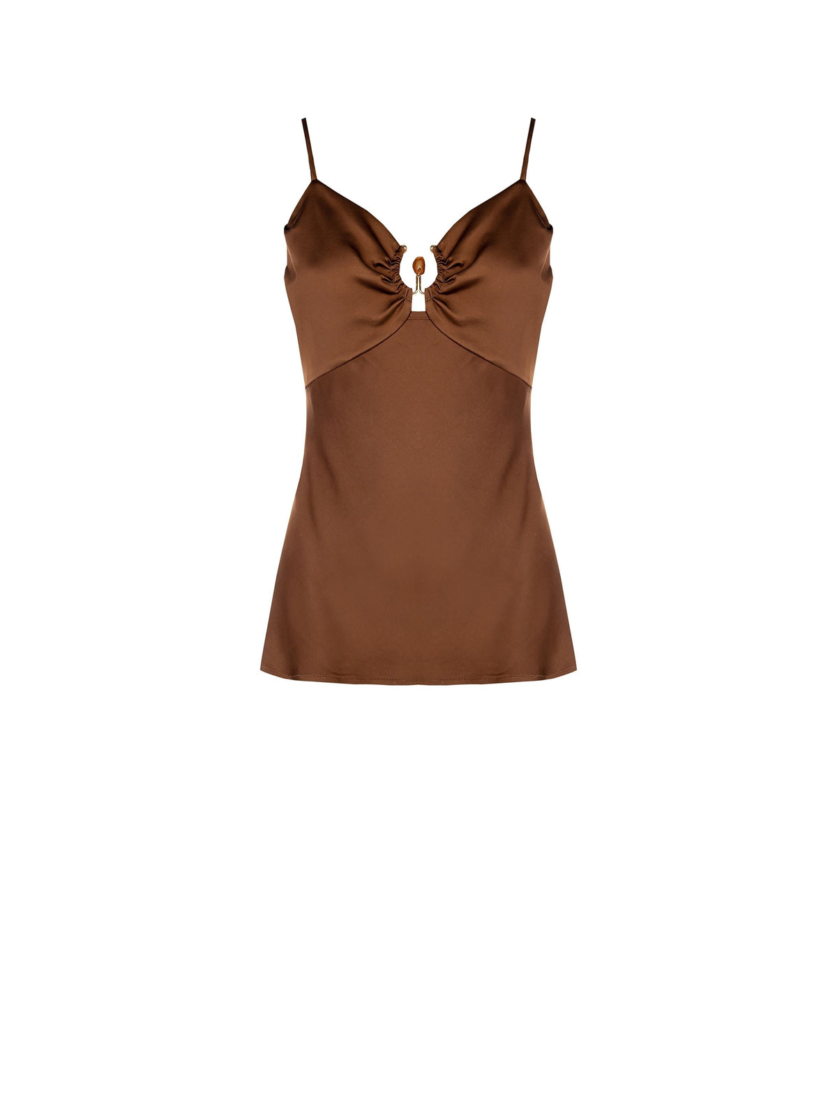 Top in Raso Marrone