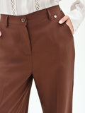 Pantalone in lino color cioccolato