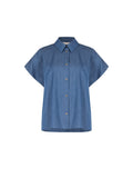 Camicia blu indaco in chambray