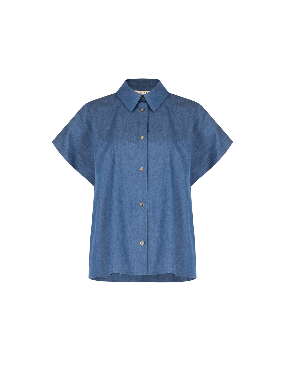 Camicia blu indaco in chambray