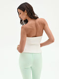 Top bustier bianco con scollo a cuore