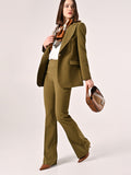 Pantaloni in Tessuto Tecnico Verde Militare con Fascione in Vita