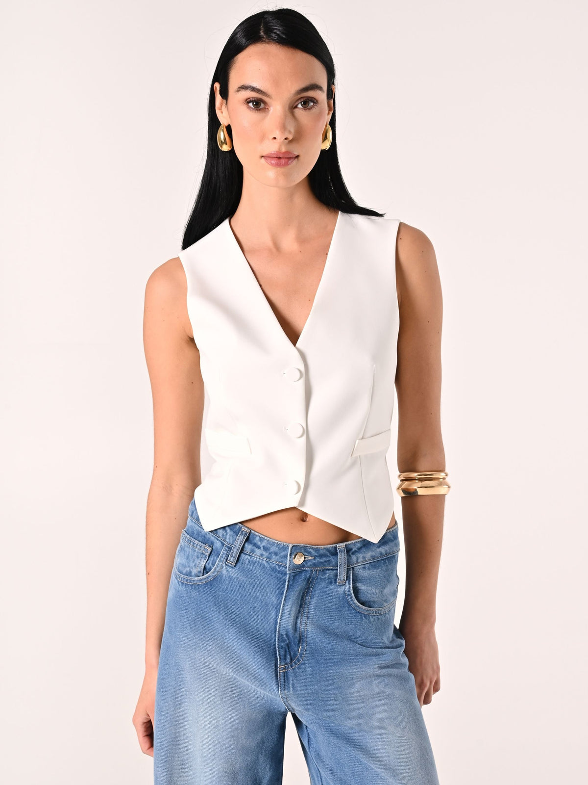 Gilet in Tessuto Tecnico Bianco