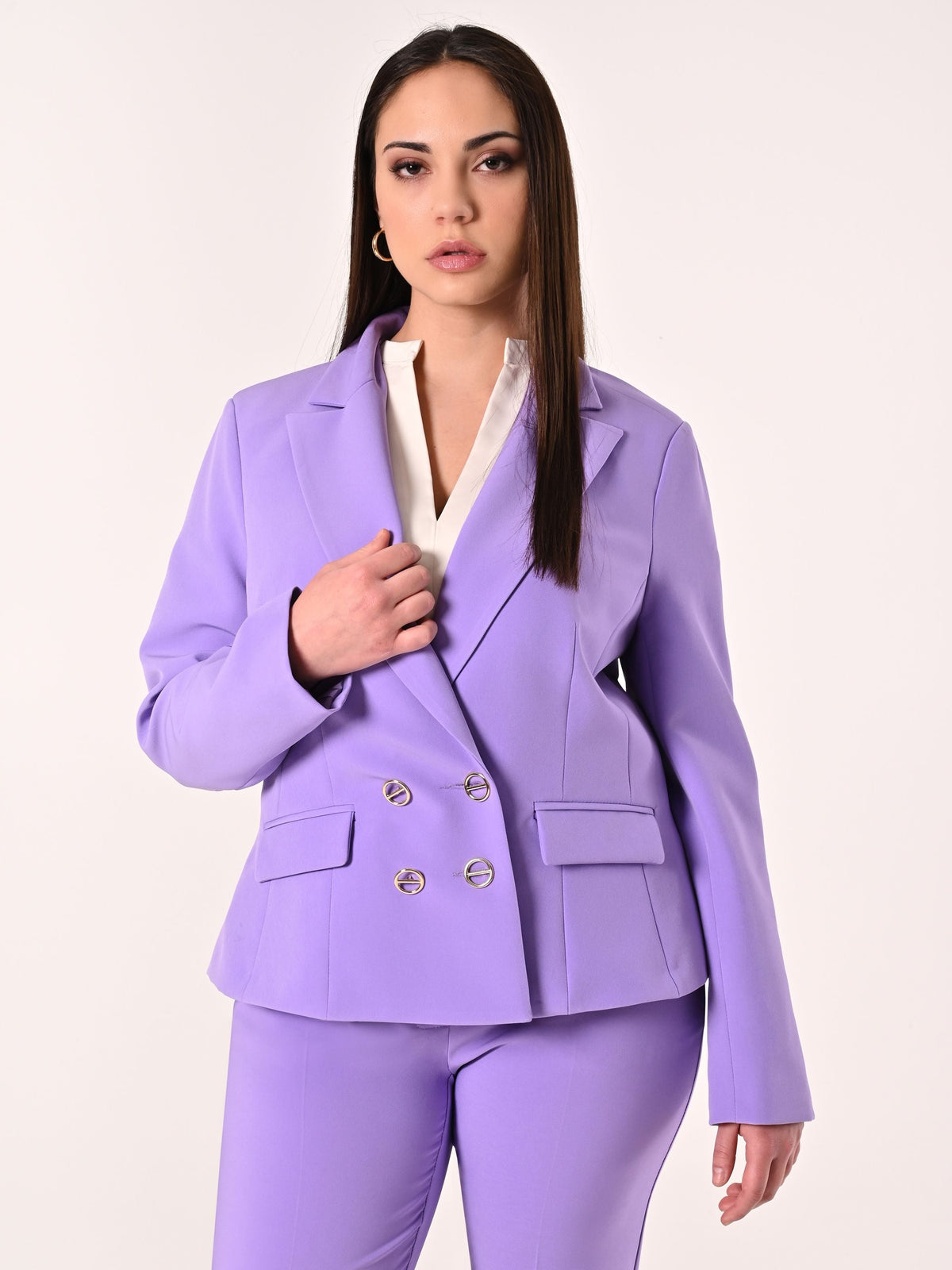 Giacca Curvy Lilla in Tessuto Tecnico