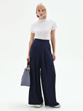 Pantalone palazzo in cadi blu