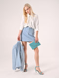 Sandali effetto Suede Turchese