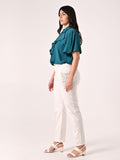 Jeans Curvy Bianchi con Borchi e Strass