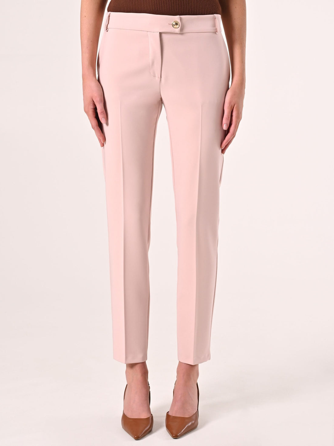 Pantaloni Rosa Chiaro in Tessuto Tecnico