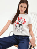 T-shirt 'Miranda: The Devil Wears Prada' bianca in cotone