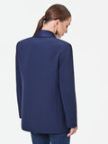Giacca blu navy con collo a scialle