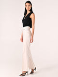 Pantaloni Bianchi in Cotone con Patte