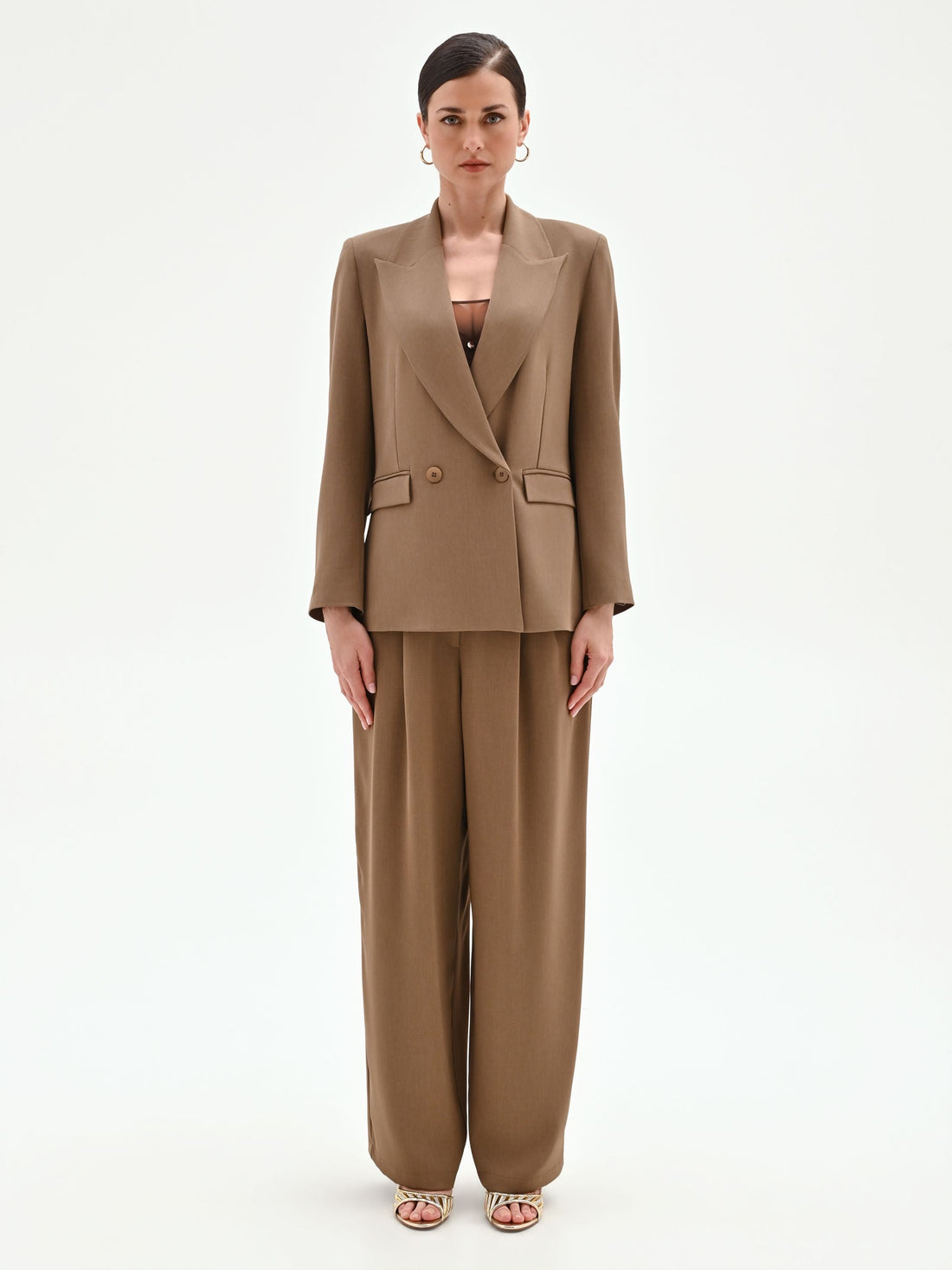 Blazer doppiopetto in cadi fango marrone