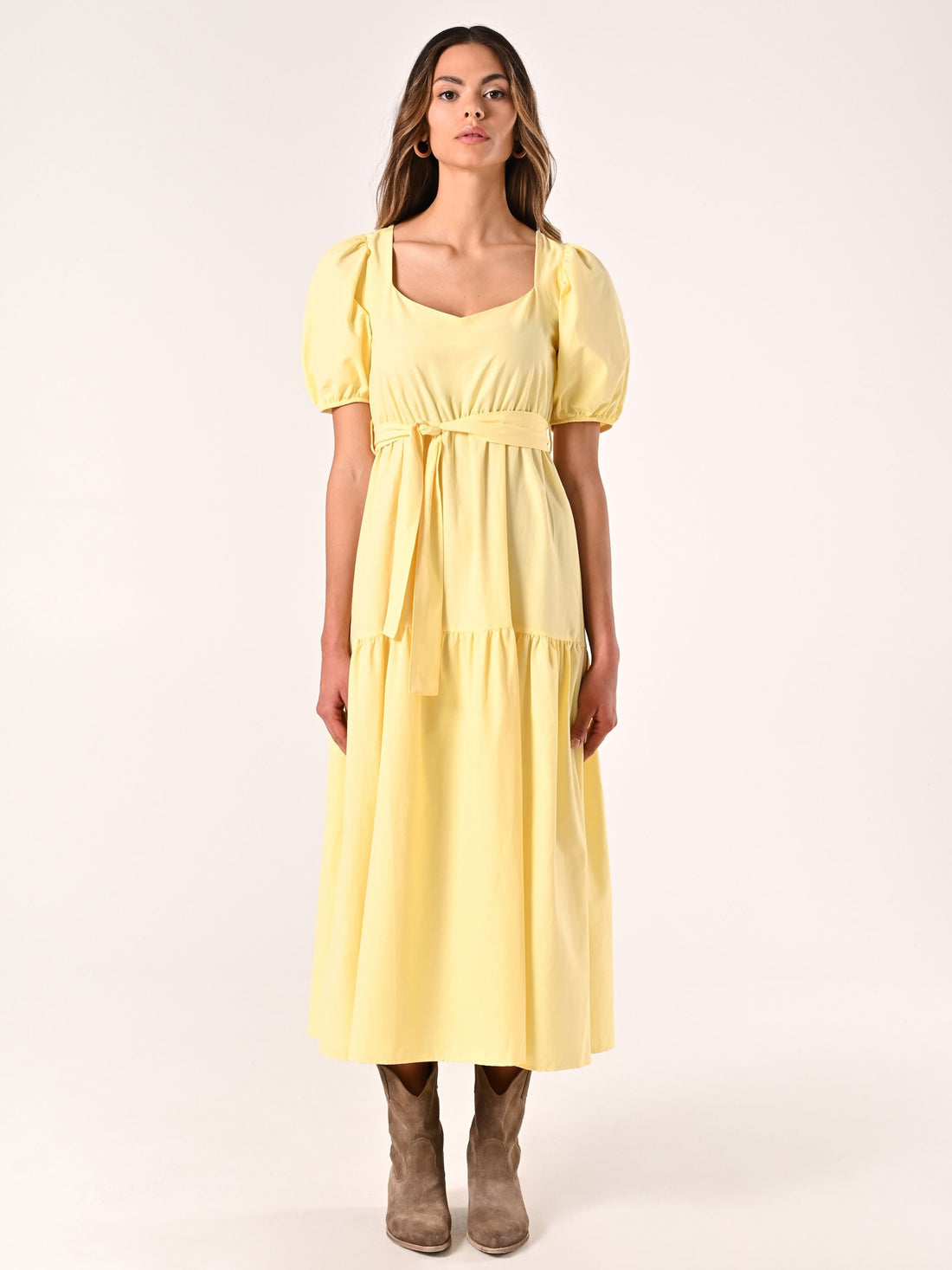 Abito Giallo in Misto Cotone