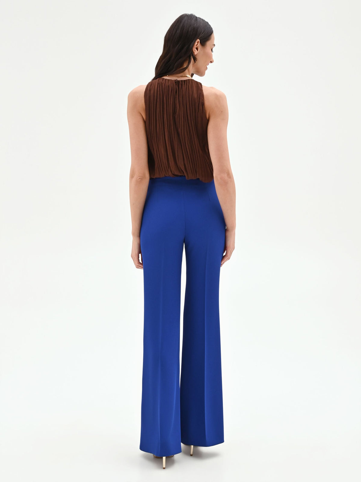 Pantalone a palazzo blu cina