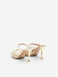 Sandalo sabot oro con fascia di strass