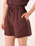 Shorts Marrone Cioccolato in Lino Cotone
