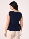 Top Curvy Paillettes Blu