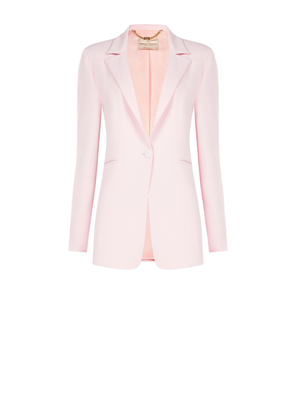 Blazer monopetto rosa pastello in cadi