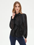 Camicia nera con rouches