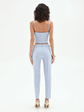Pantalone slim cielo azzurro