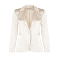 Giacca Curvy in Raso Strutturato Beige