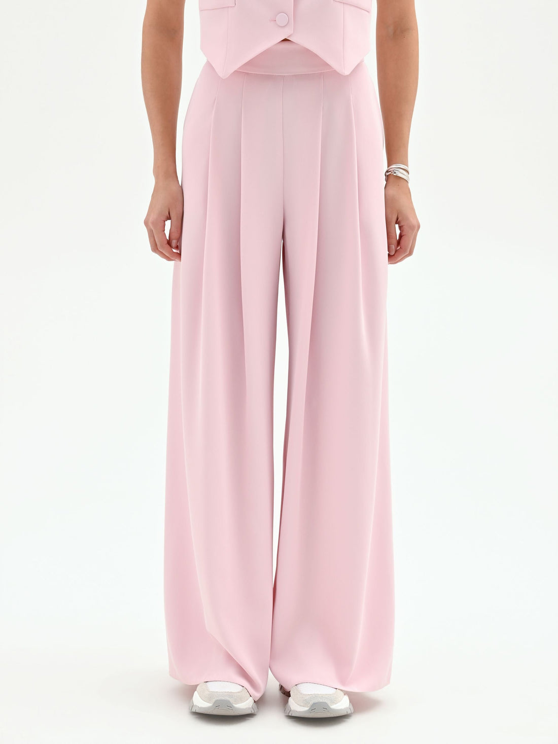 Pantalone palazzo rosa pastello