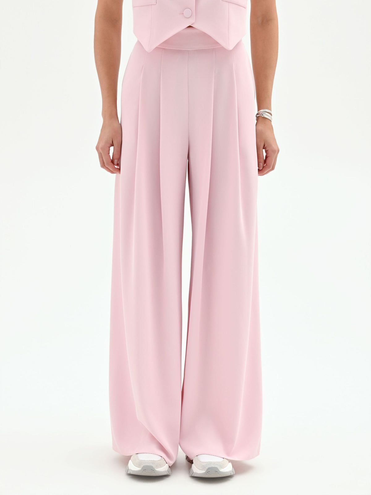 Pantalone palazzo rosa pastello