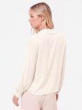 Blusa bianca con incrocio in raso