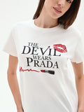 T-shirt in cotone 'The Devil Wears Prada' stampa rossetto