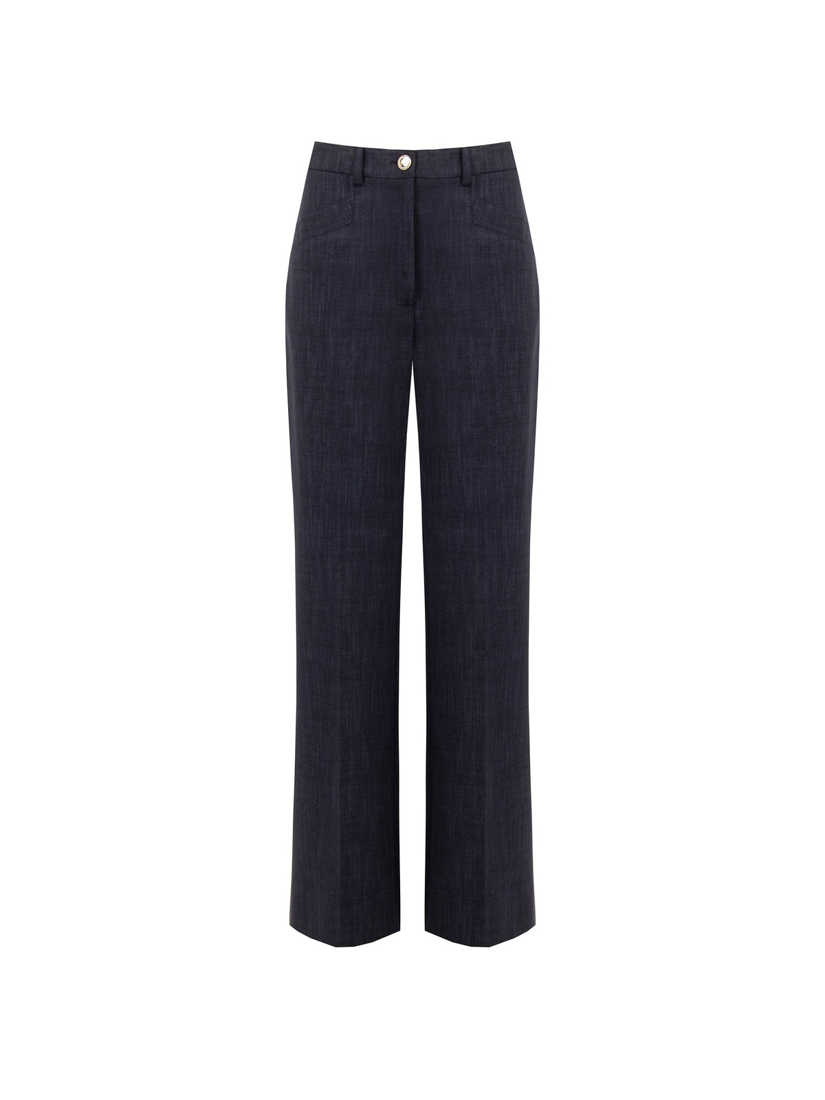Pantalone blu navy in punto milano effetto denim