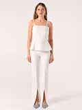 Top con Baschina in Cotone Bianco Operato