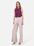 Pantalone asimmetrico fluido tortora beige